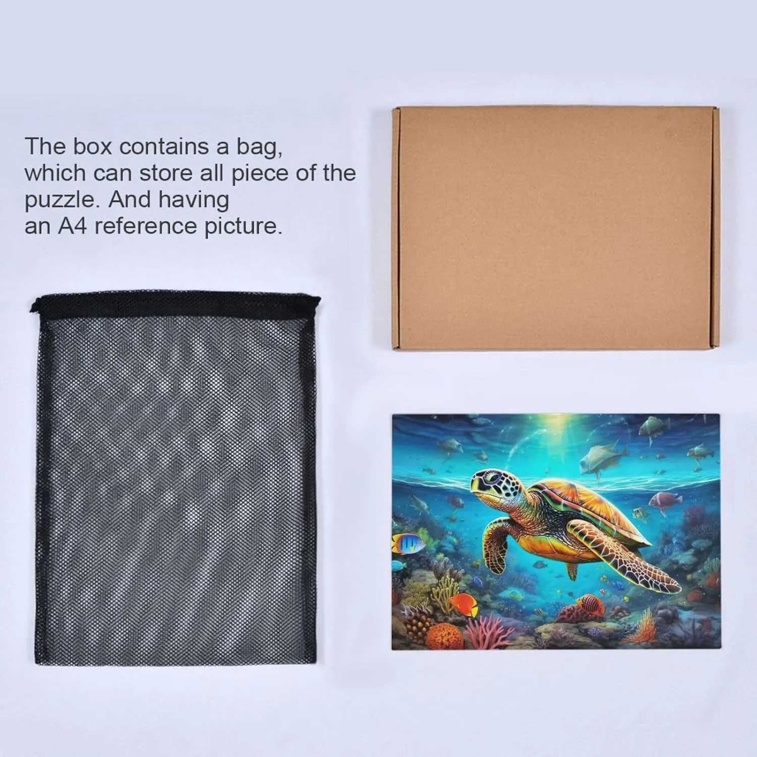Jigsaw Puzzles 1000 Pieces for Adults Kids Underwater Sea Turtle Tropical Fish Game Artwork Toy Gifts 202A2182