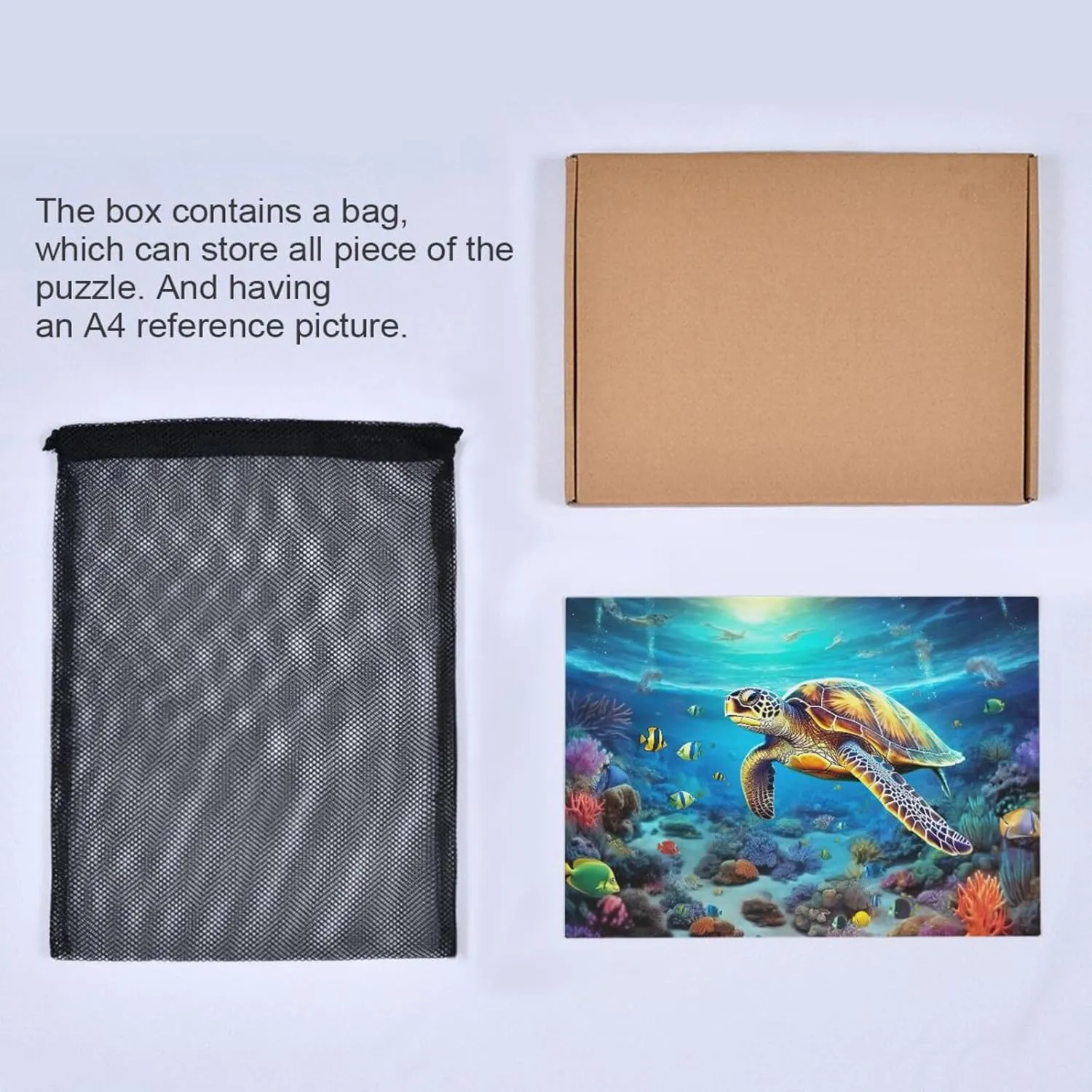 Jigsaw Puzzles 1000 Pieces for Adults Kids Underwater Sea Turtle Tropical Fish Game Artwork Toy Gifts 202A2183