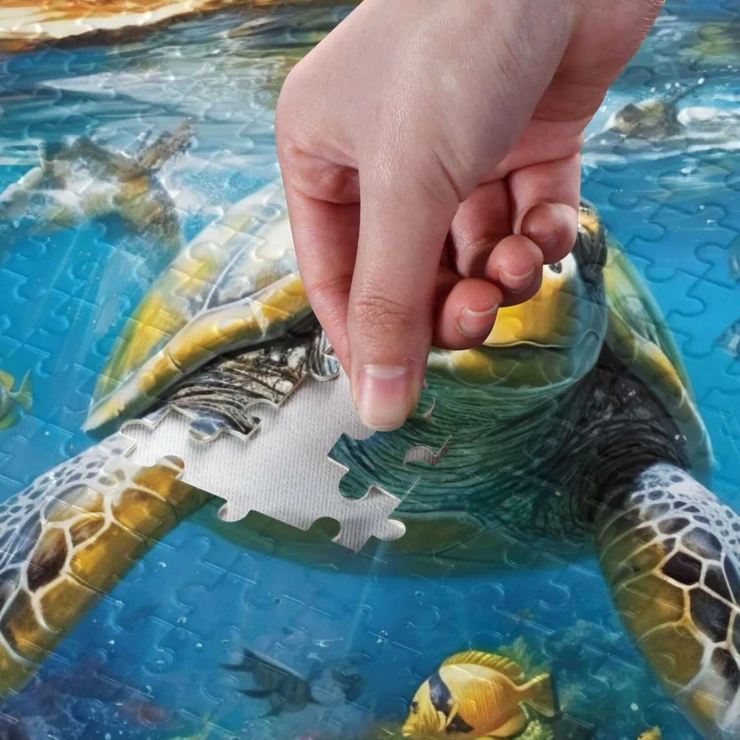 Jigsaw Puzzles 1000 Pieces for Adults Kids Underwater Sea Turtle Tropical Fish Game Artwork Toy Gifts 202A2184