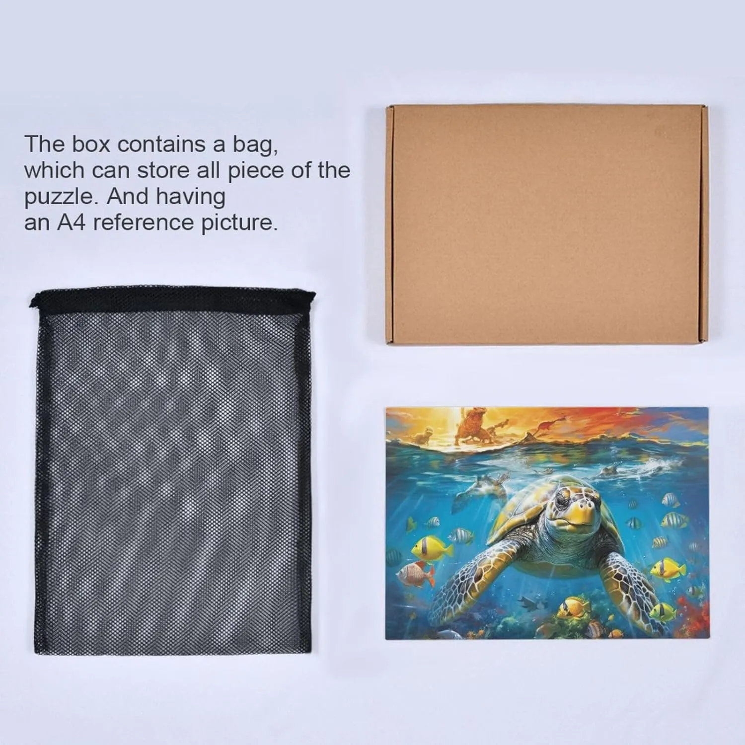 Jigsaw Puzzles 1000 Pieces for Adults Kids Underwater Sea Turtle Tropical Fish Game Artwork Toy Gifts 202A2184