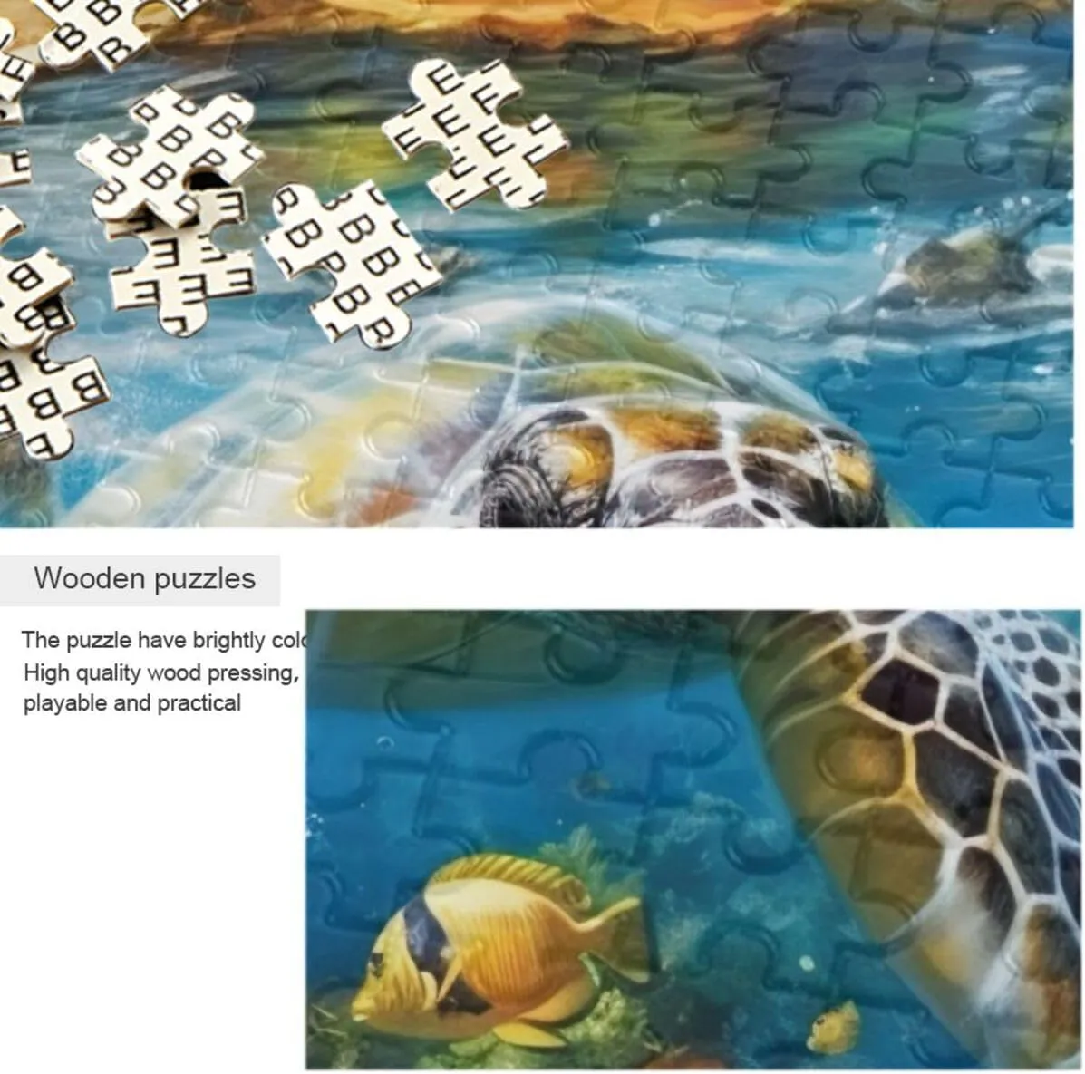 Jigsaw Puzzles 1000 Pieces for Adults Kids Underwater Sea Turtle Tropical Fish Game Artwork Toy Gifts 202A2184