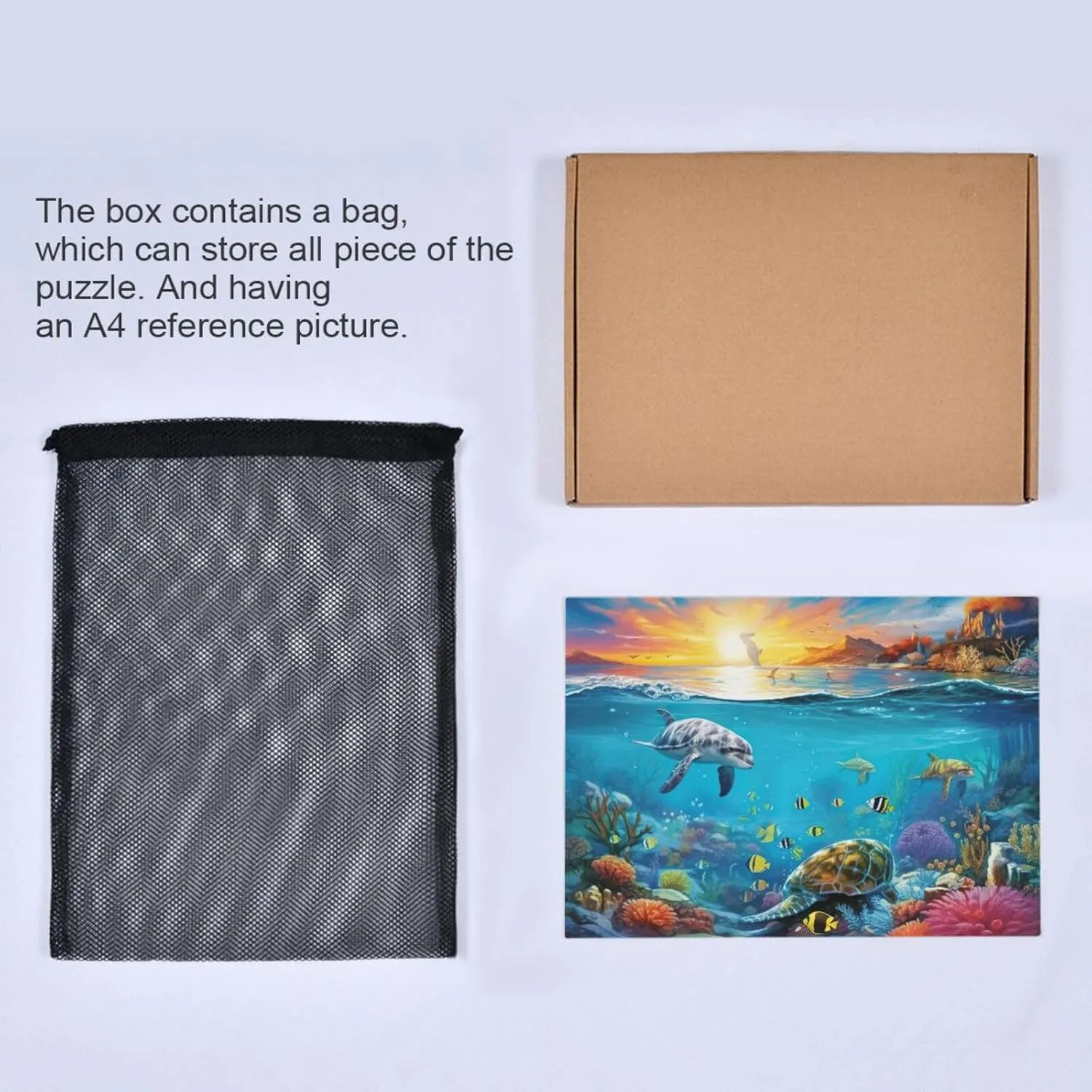 Jigsaw Puzzles 1000 Pieces for Adults Kids Underwater Whale Sea Turtle Tropical Fish Game Artwork Toy Gifts 202A2179