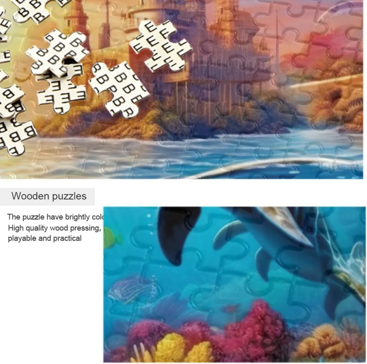 Jigsaw Puzzles 1000 Pieces for Adults Kids Whales Dolphin Fish Undersea Game Artwork Toy Gifts 202A2177