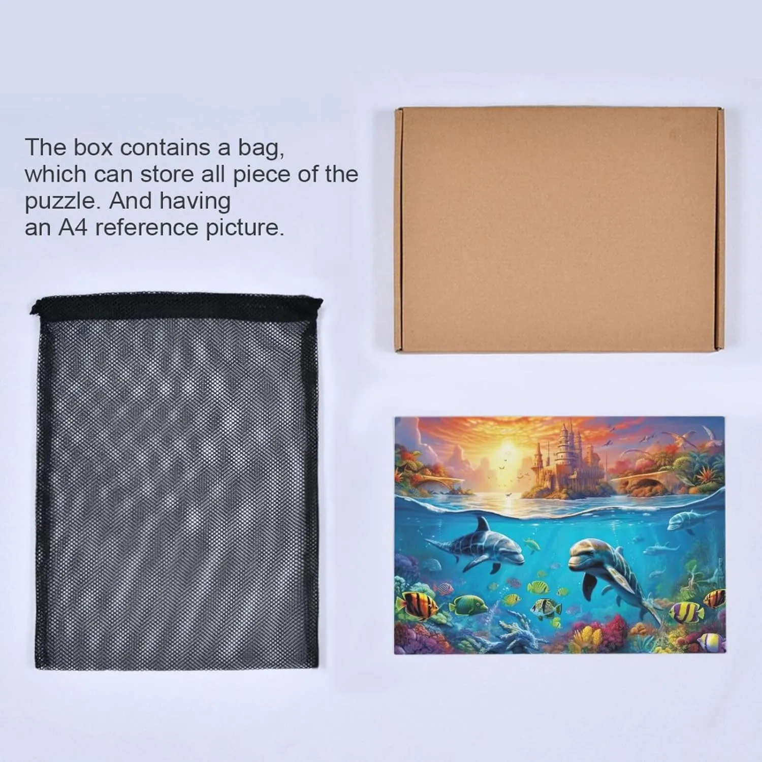 Jigsaw Puzzles 1000 Pieces for Adults Kids Whales Dolphin Fish Undersea Game Artwork Toy Gifts 202A2177