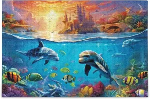 Jigsaw Puzzles 1000 Pieces for Adults Kids Whales Dolphin Fish Undersea Game Artwork Toy Gifts 202A2177