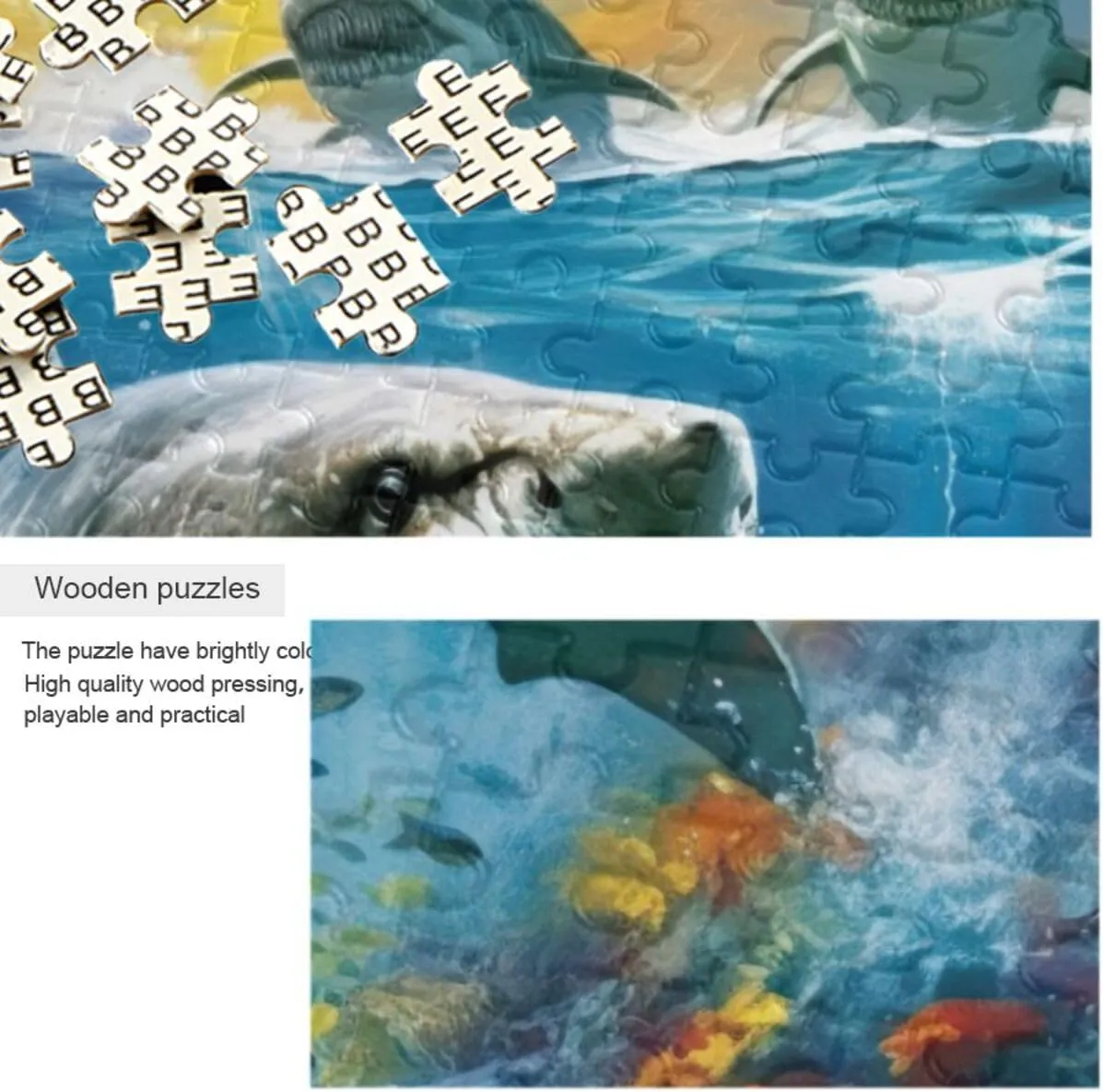 Jigsaw Puzzles 500 Pieces for Adults Kids Shark Tropical Fish Undersea Educational Fun Family Game 202A2174
