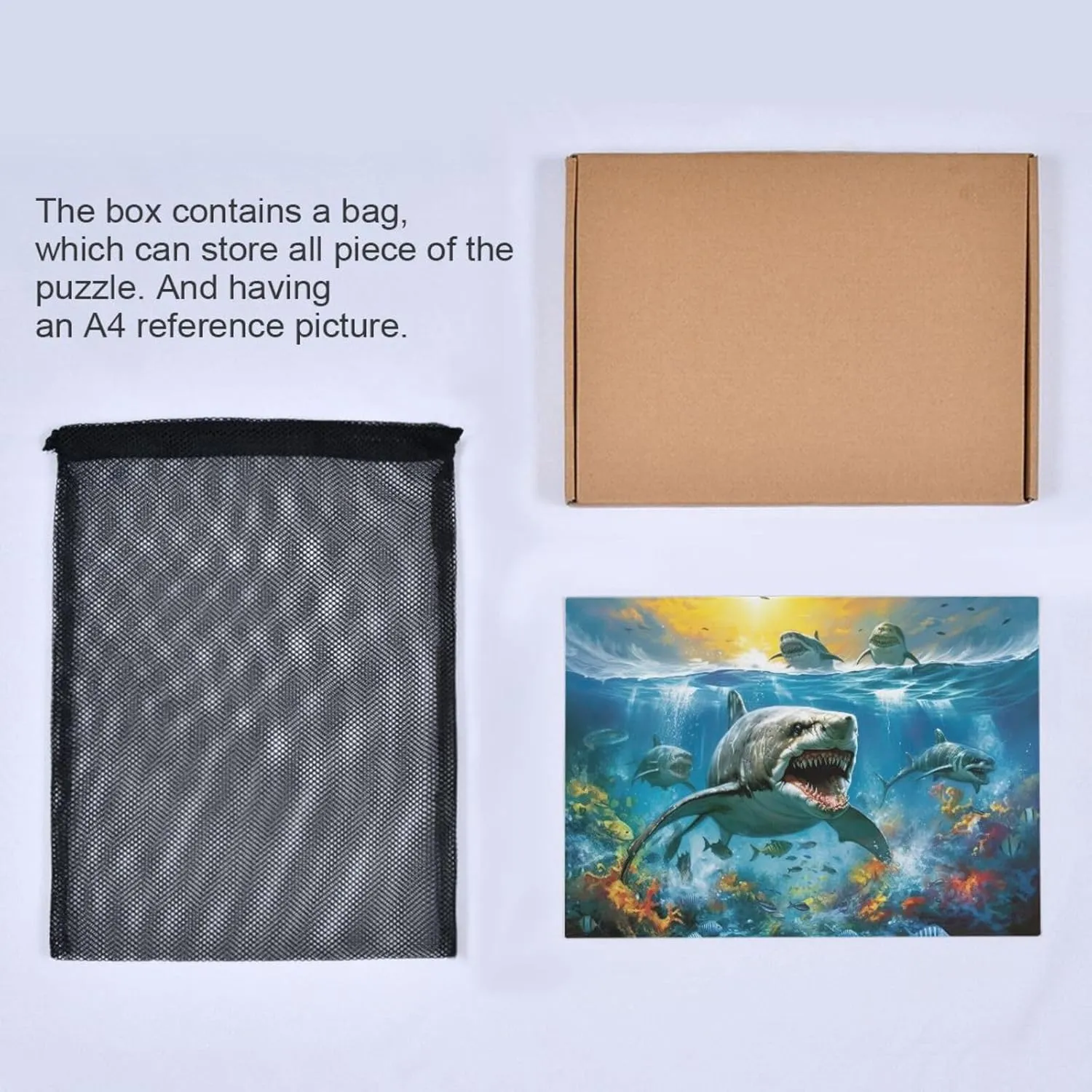 Jigsaw Puzzles 500 Pieces for Adults Kids Shark Tropical Fish Undersea Educational Fun Family Game 202A2174