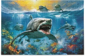 Jigsaw Puzzles 500 Pieces for Adults Kids Shark Tropical Fish Undersea Educational Fun Family Game 202A2174
