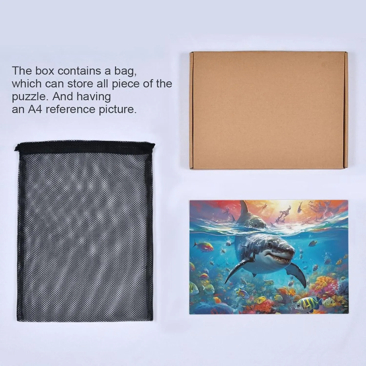 Jigsaw Puzzles 500 Pieces for Adults Kids Shrak Fish Undersea Educational Fun Family Game 202A2173