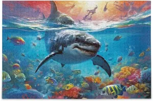 Jigsaw Puzzles 500 Pieces for Adults Kids Shrak Fish Undersea Educational Fun Family Game 202A2173