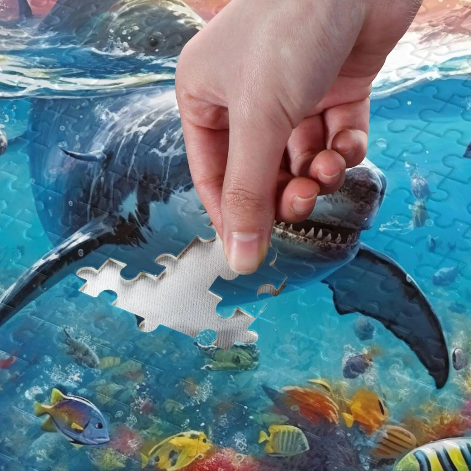 Jigsaw Puzzles 500 Pieces for Adults Kids Shrak Fish Undersea Educational Fun Family Game 202A2173