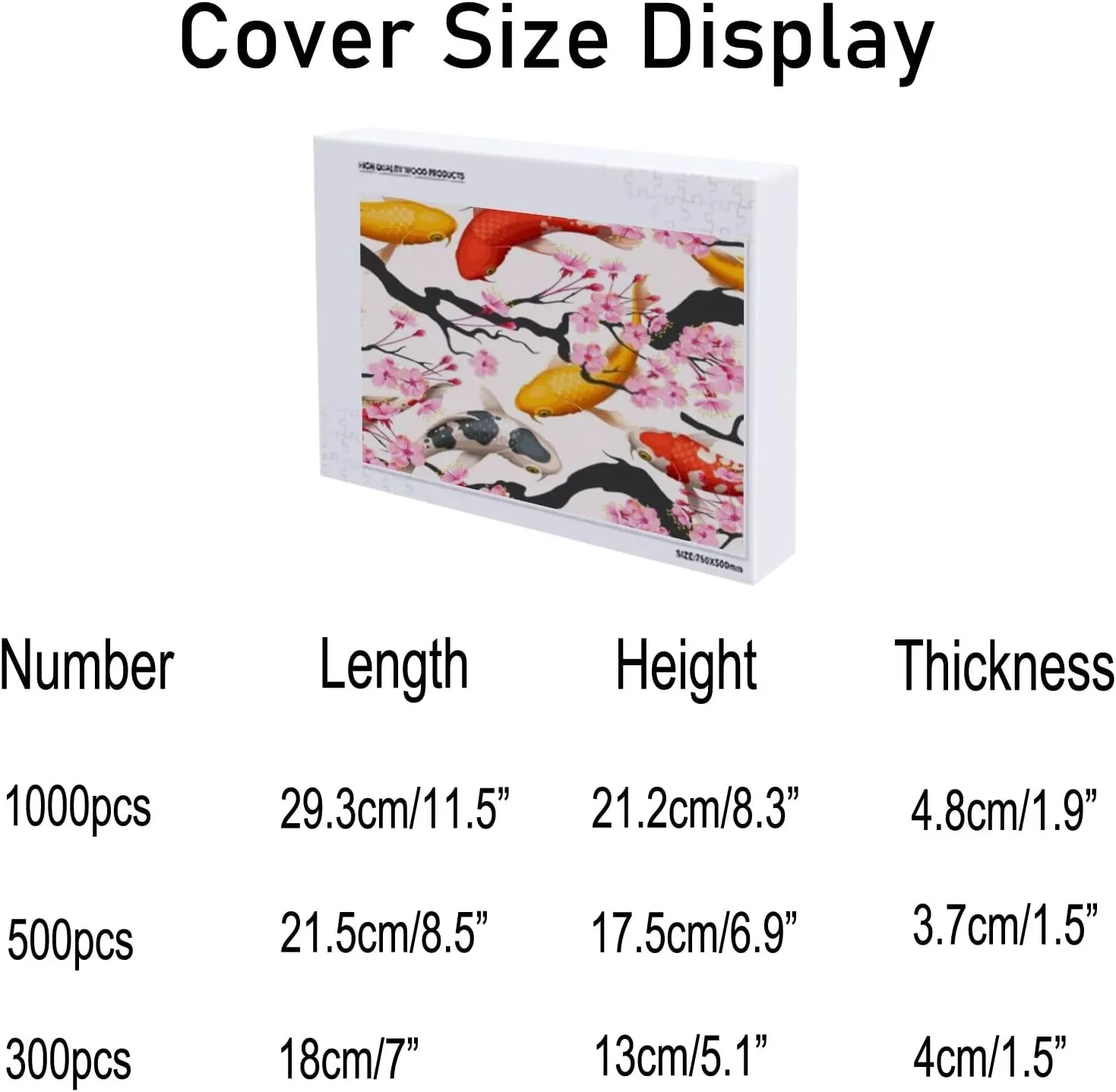 Jigsaw Puzzles Koi Fish Sakura Pink Toy Kid Educational Games Brain Challenge Adults Art DIY Child Leisure Game Suitable Family Friends 500PCS