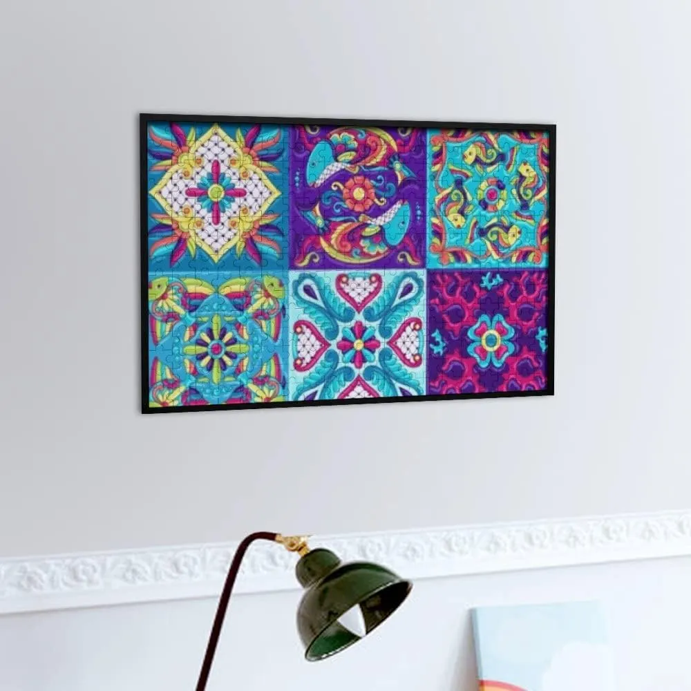 Jigsaw Puzzles Mexican Talavera Fishes Ethnic Folk Flowers Toy Kid Educational Games Brain Challenge Adults Art DIY Child Leisure Game Suitable Family Friends 1000PCS