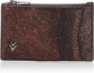 John Varvatos Men's Heritage Long Zip Card Case, Chocolate