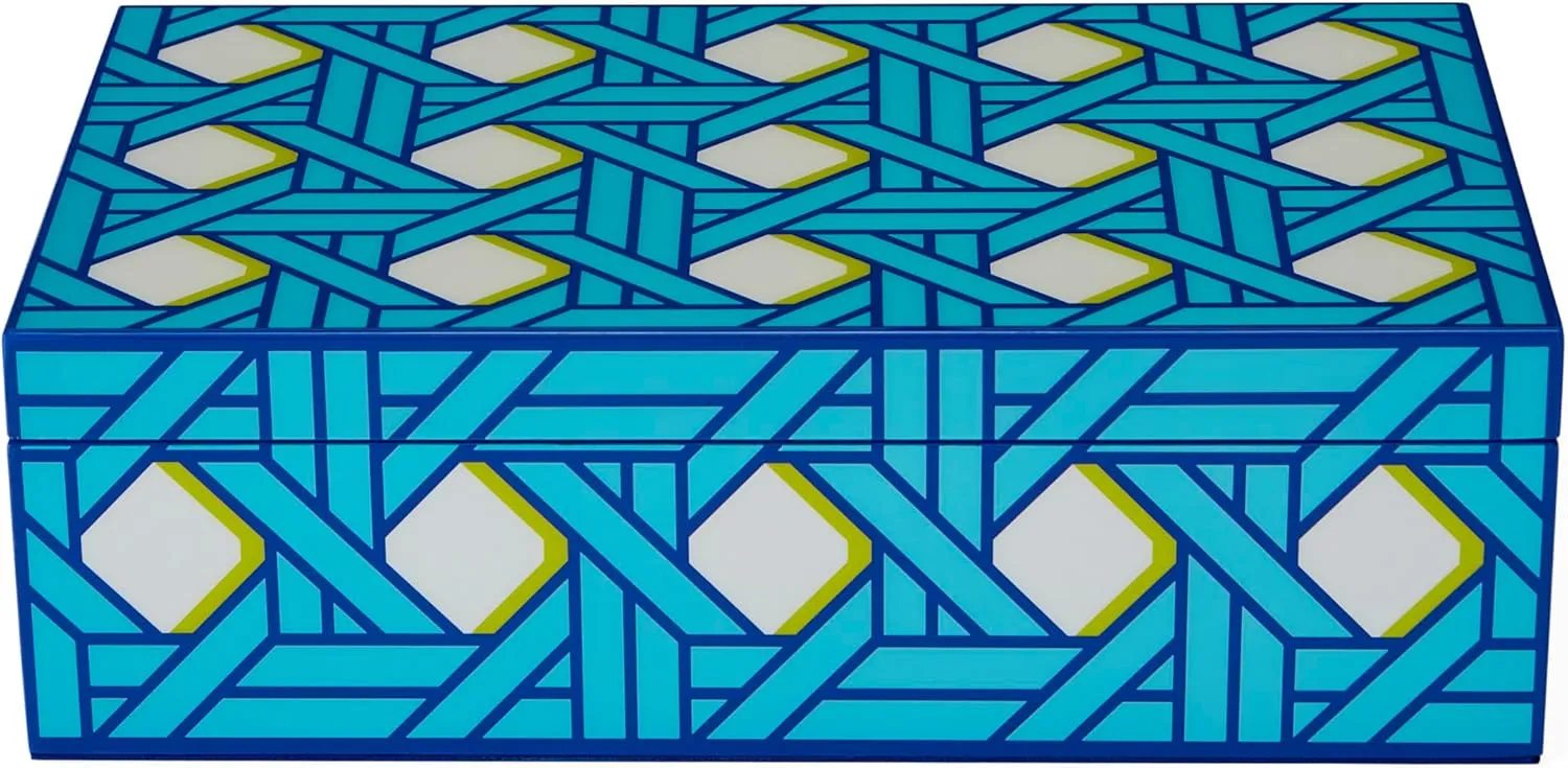 Jonathan Adler Medium Basketweave Lacquer Box