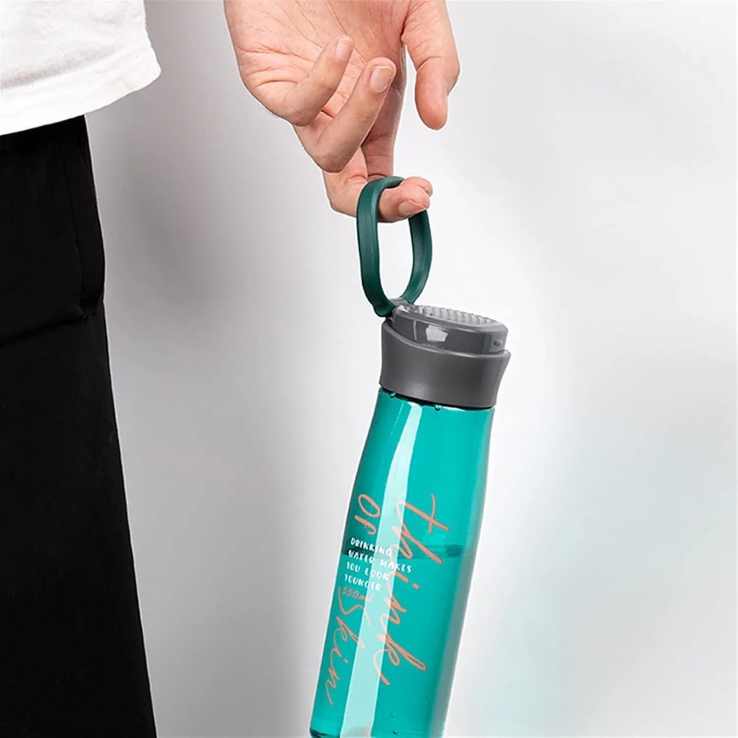 kettles Plastic Portable Simple Water Bottles,Leapproof Sealed Sports Bottle with Wide Mouth,Large Capacity,Sealed Lid,Outdoor use canteen(C,Medium)