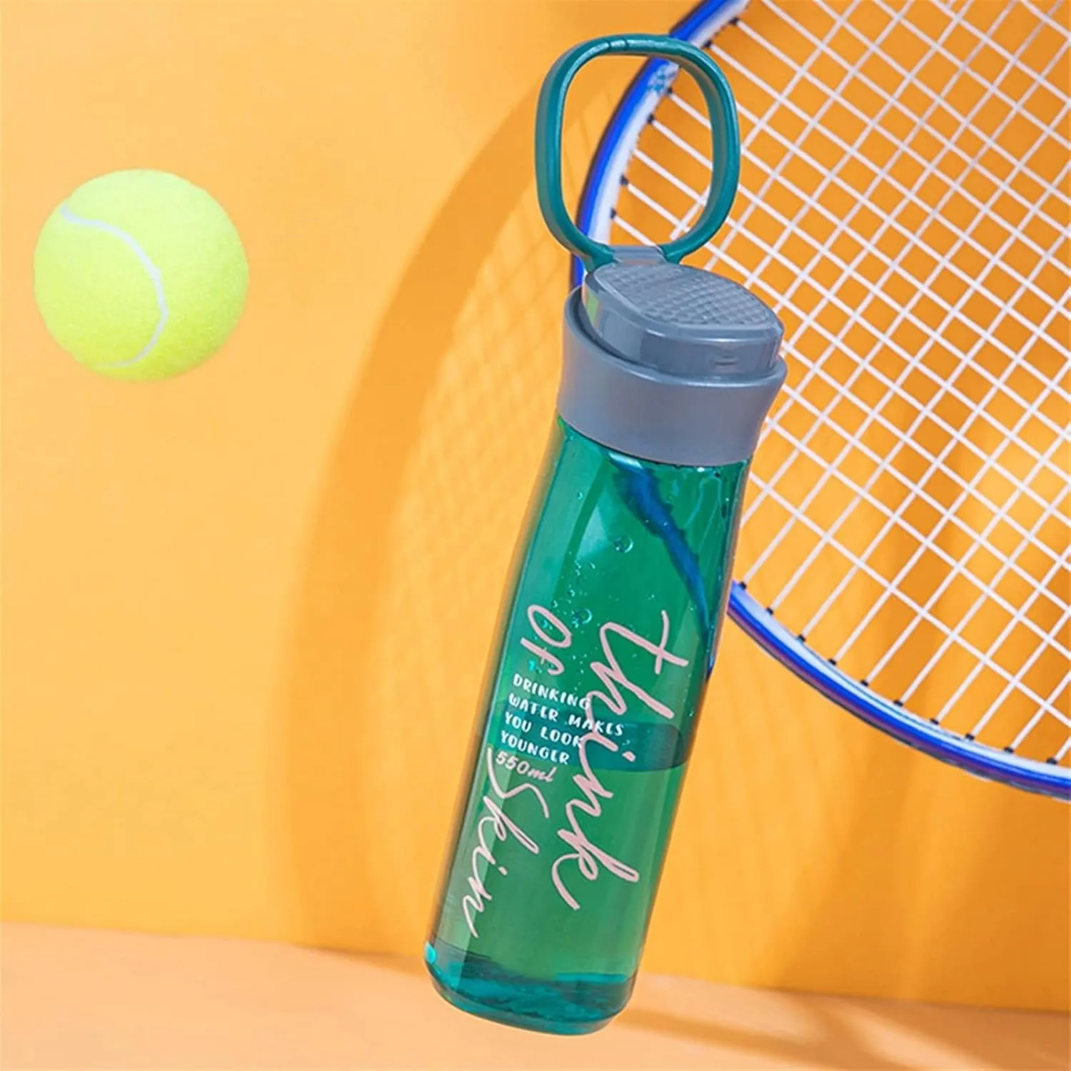 kettles Plastic Portable Simple Water Bottles,Leapproof Sealed Sports Bottle with Wide Mouth,Large Capacity,Sealed Lid,Outdoor use canteen(C,Medium)