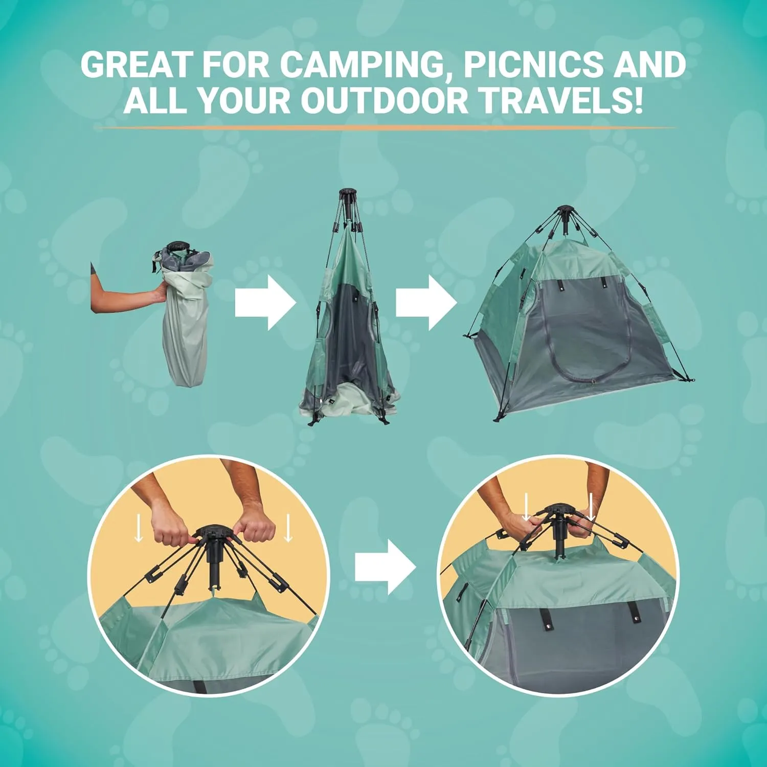 KidCo - Peapod Camp Lightweight Portable Baby Toddler Travel Tent, Play Tent, Ages 6 Months - 6 Years (Midnight)