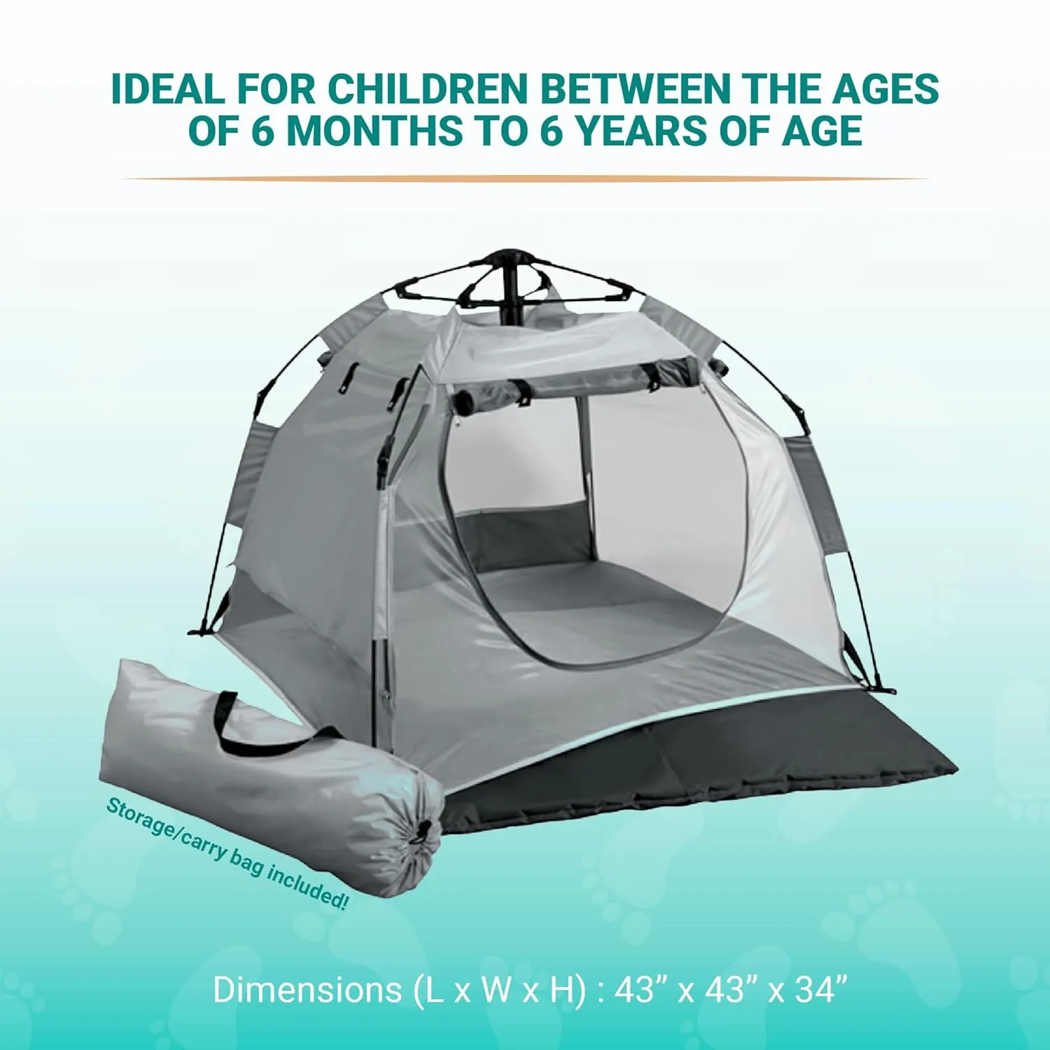 KidCo - Peapod Camp Lightweight Portable Baby Toddler Travel Tent, Play Tent, Ages 6 Months - 6 Years (Midnight)