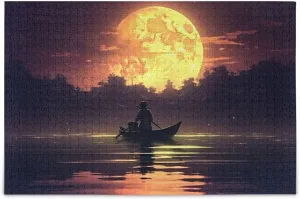 Kigai Man Fishing Jigsaw Puzzles for Adults 1000 Piece, Puzzles 500 Pieces for Adults Challenging Kids Teens Family Puzzle Game