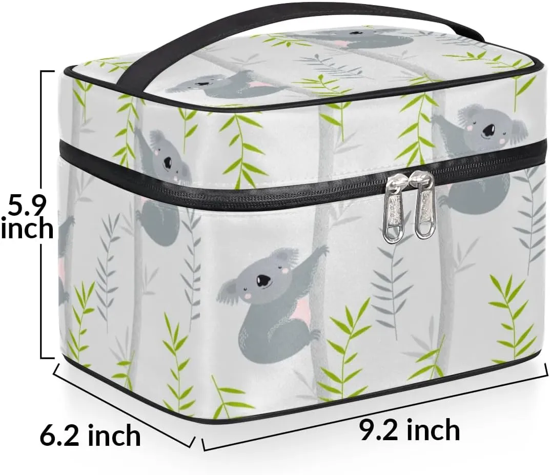 Koalas Paint Makeup Bag Small Cosmetic Bag for Women Travel Makeup Case Organizer Portable Zipper Make Up Brush Bag Cute Toiletry Bag Storage Bags with Handle