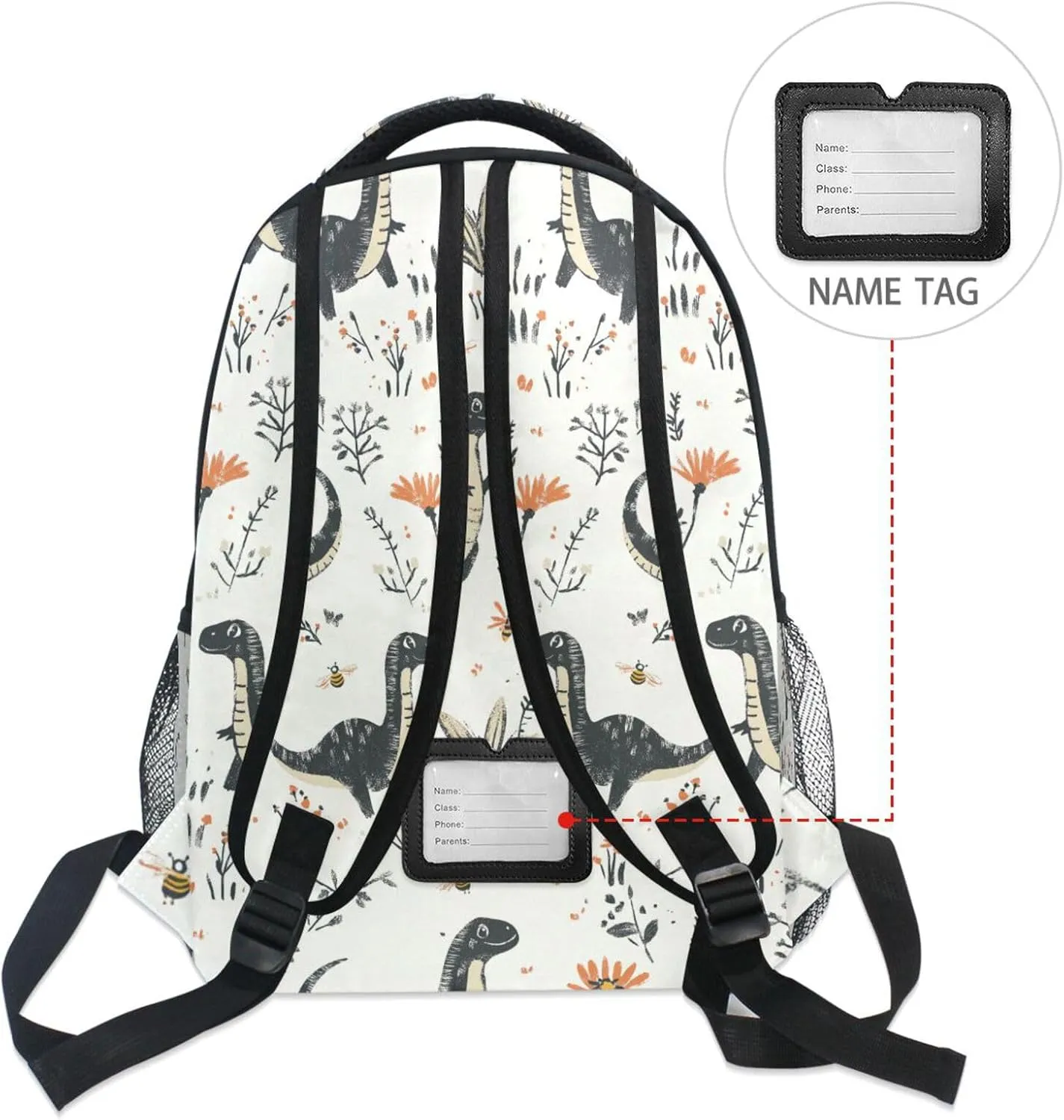 Laptop Backpack for Women Men Fashion College School Computer Bag with Chest Strap for Travel Trip Beauty Dinosaurs