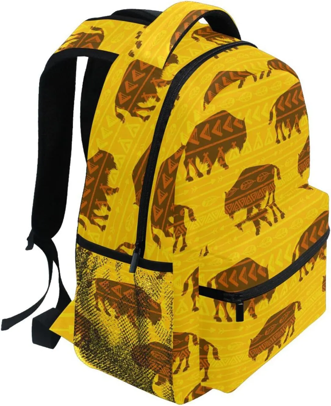 Large Capacity Backpack for School Trips Bohemian Bison Lightweight Student Bags Multifunctional Laptop Bag