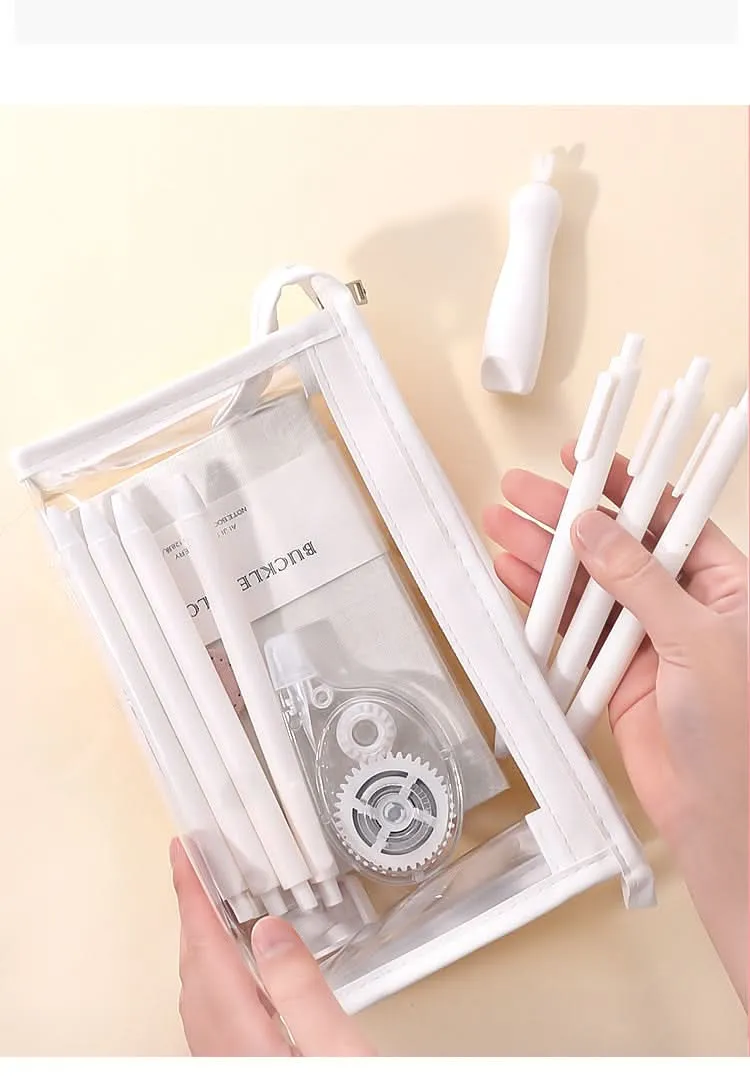 Large Capacity Transparent Stationery Pencil Bag