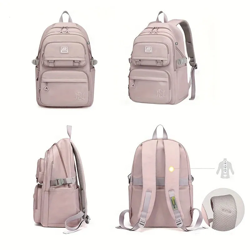 Large Capacity Waterproof Nylon Backpack – Stylish & Versatile Double Shoulder Bag for Students and Travel