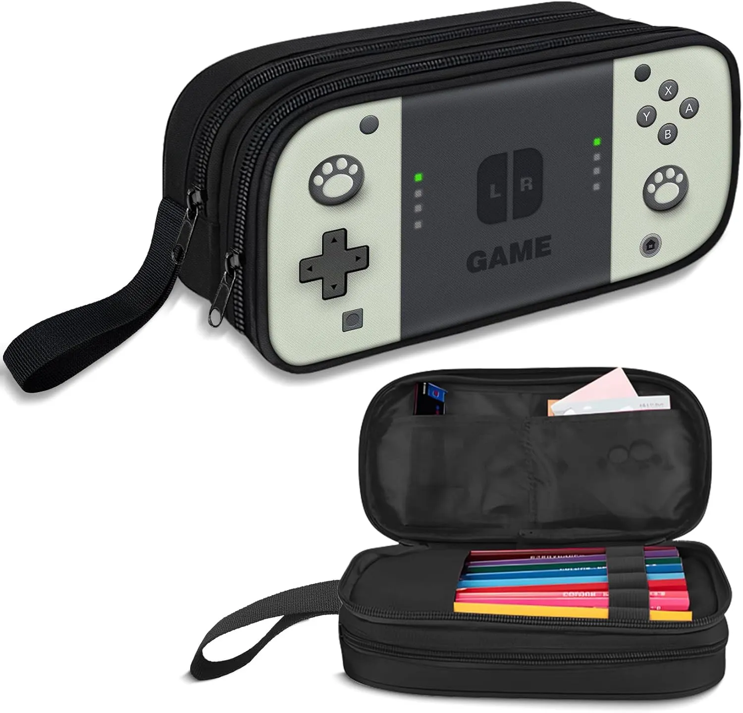 Large Pencil Case for Boys - Boys Pencil Pouch with Zipper Compartments - Big Capacity Pen Box Gamer Pen Bag Organizer for Kids Teens School