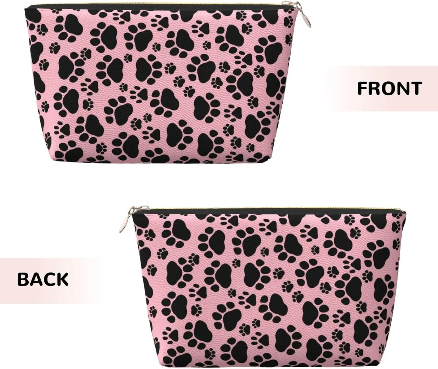 Leather Travel Toiletry Makeup Bag Zipper Makeup Pouch Travel Essentials Portable Cosmetic Bag Organiser Suitable Business Trip for Woman Man Black Claw Mark