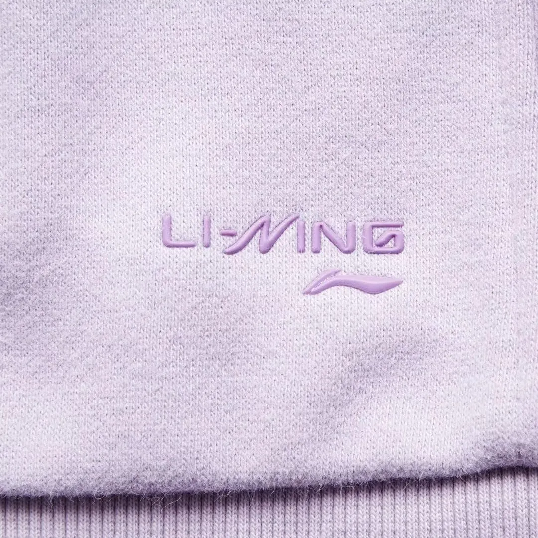 LI-NING Fitness Series Women Sweatshirt Velvet Warm Loose Comfortable Pullover Hoodie AWDU556