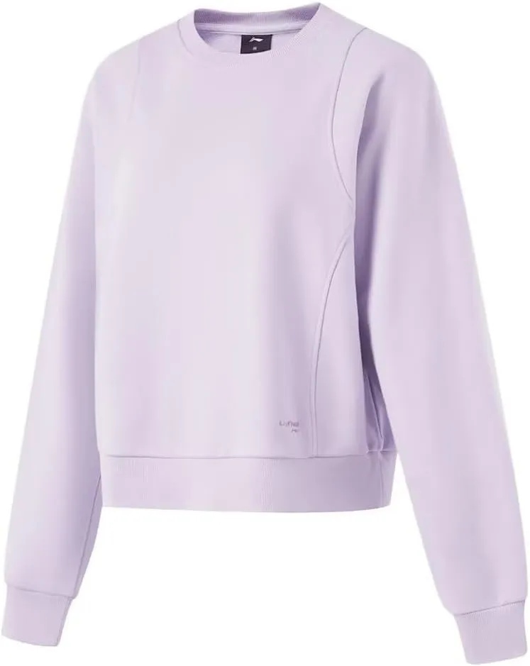 LI-NING Fitness Series Women Sweatshirt Velvet Warm Loose Comfortable Pullover Hoodie AWDU556