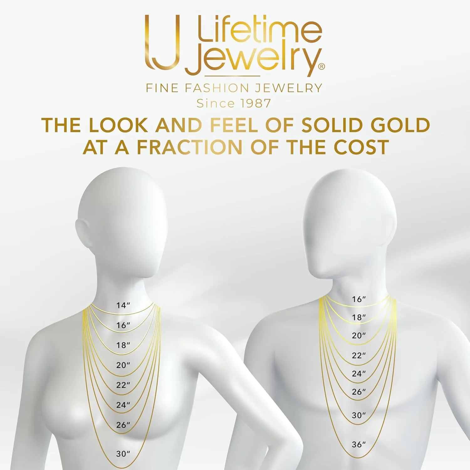 LIFETIME JEWELRY Diamond Cut Edge Curb Link Chain Necklace 24k Real Gold Plated