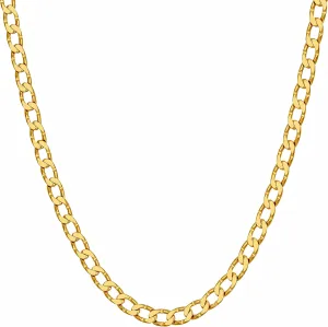 LIFETIME JEWELRY Diamond Cut Edge Curb Link Chain Necklace 24k Real Gold Plated