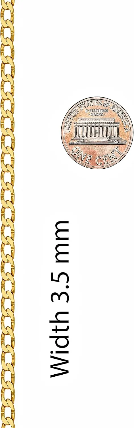 LIFETIME JEWELRY Diamond Cut Edge Curb Link Chain Necklace 24k Real Gold Plated
