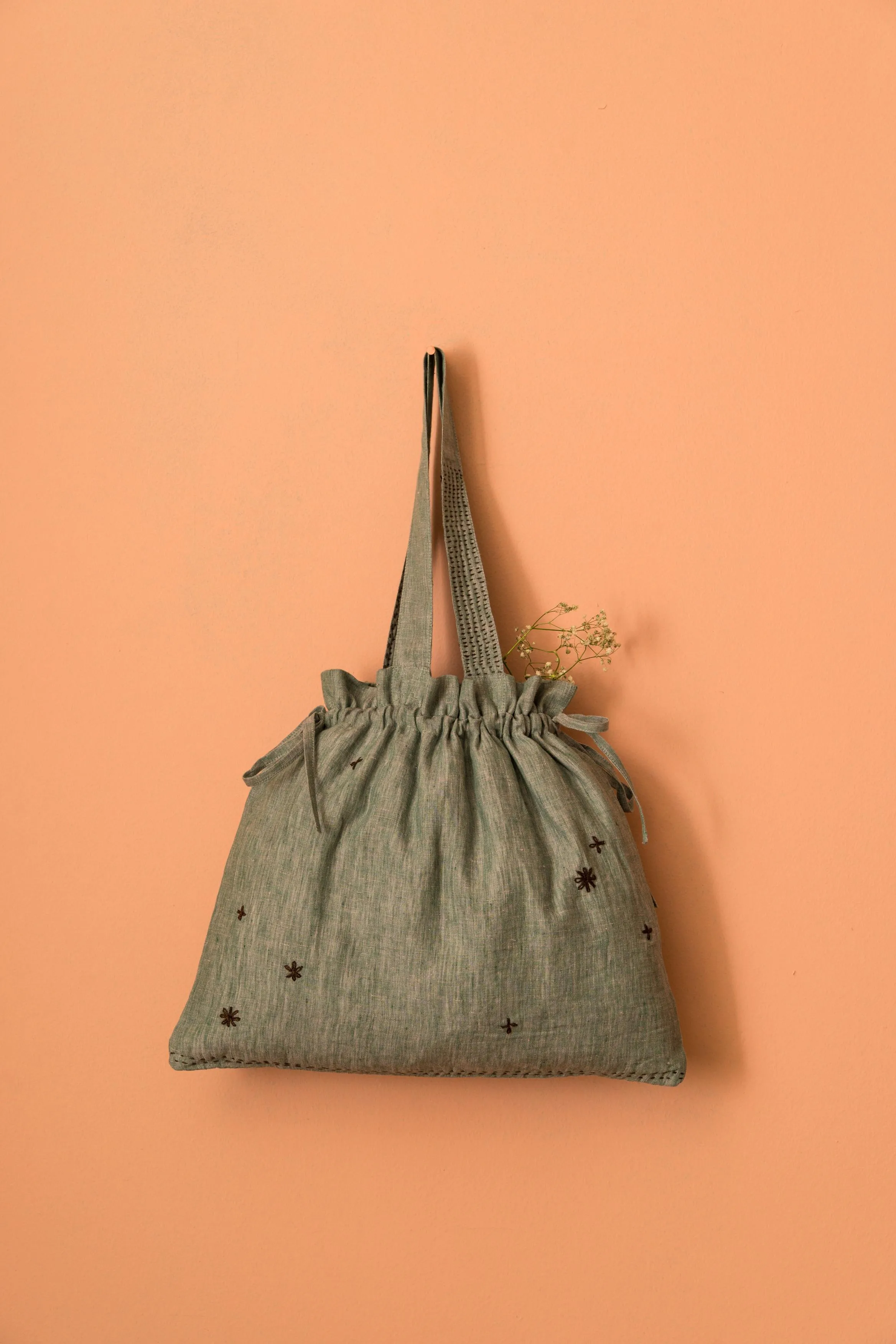 Linen Affair Drawstring Bag