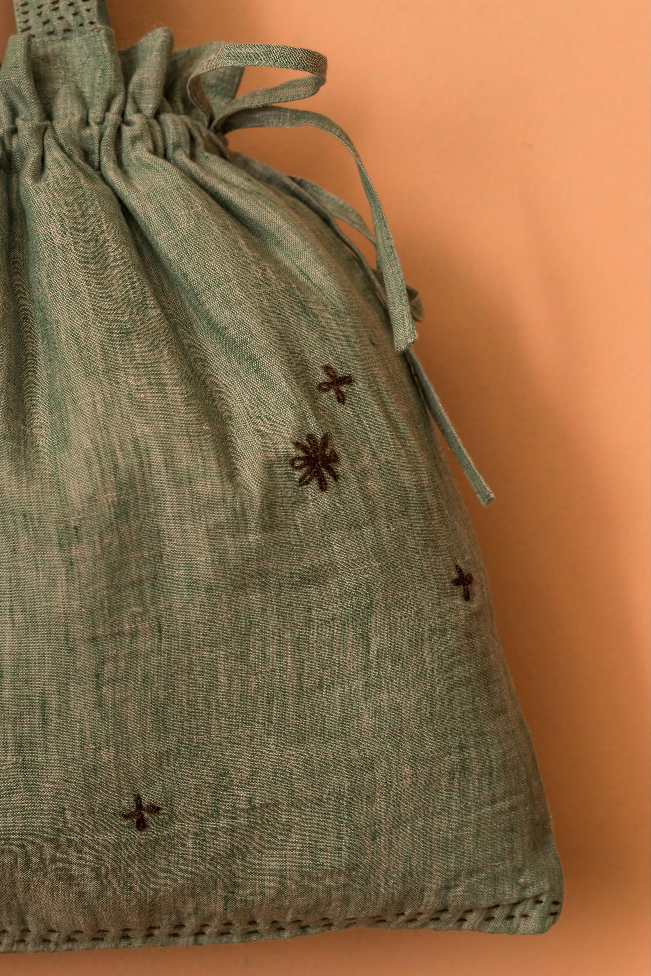 Linen Affair Drawstring Bag