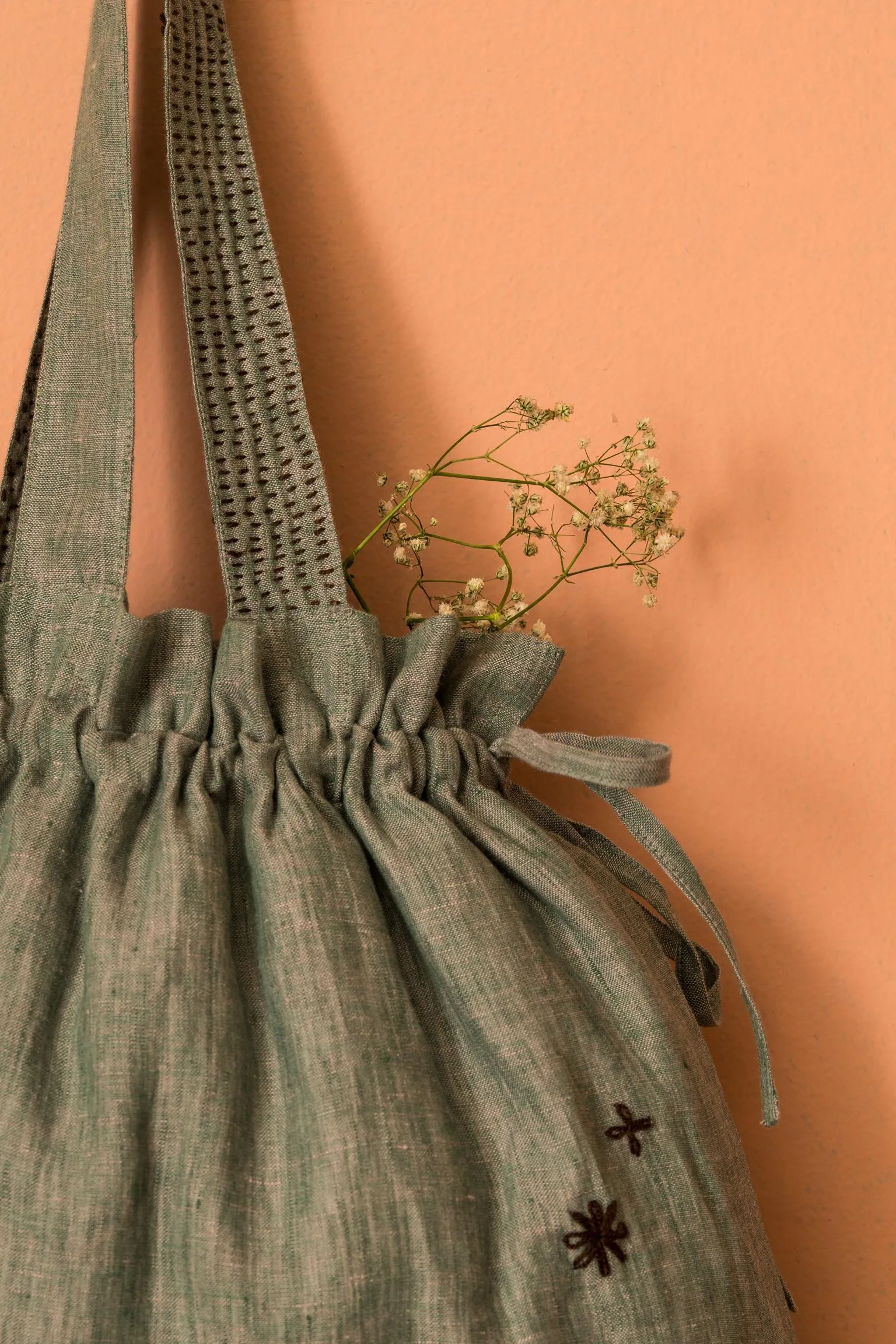 Linen Affair Drawstring Bag