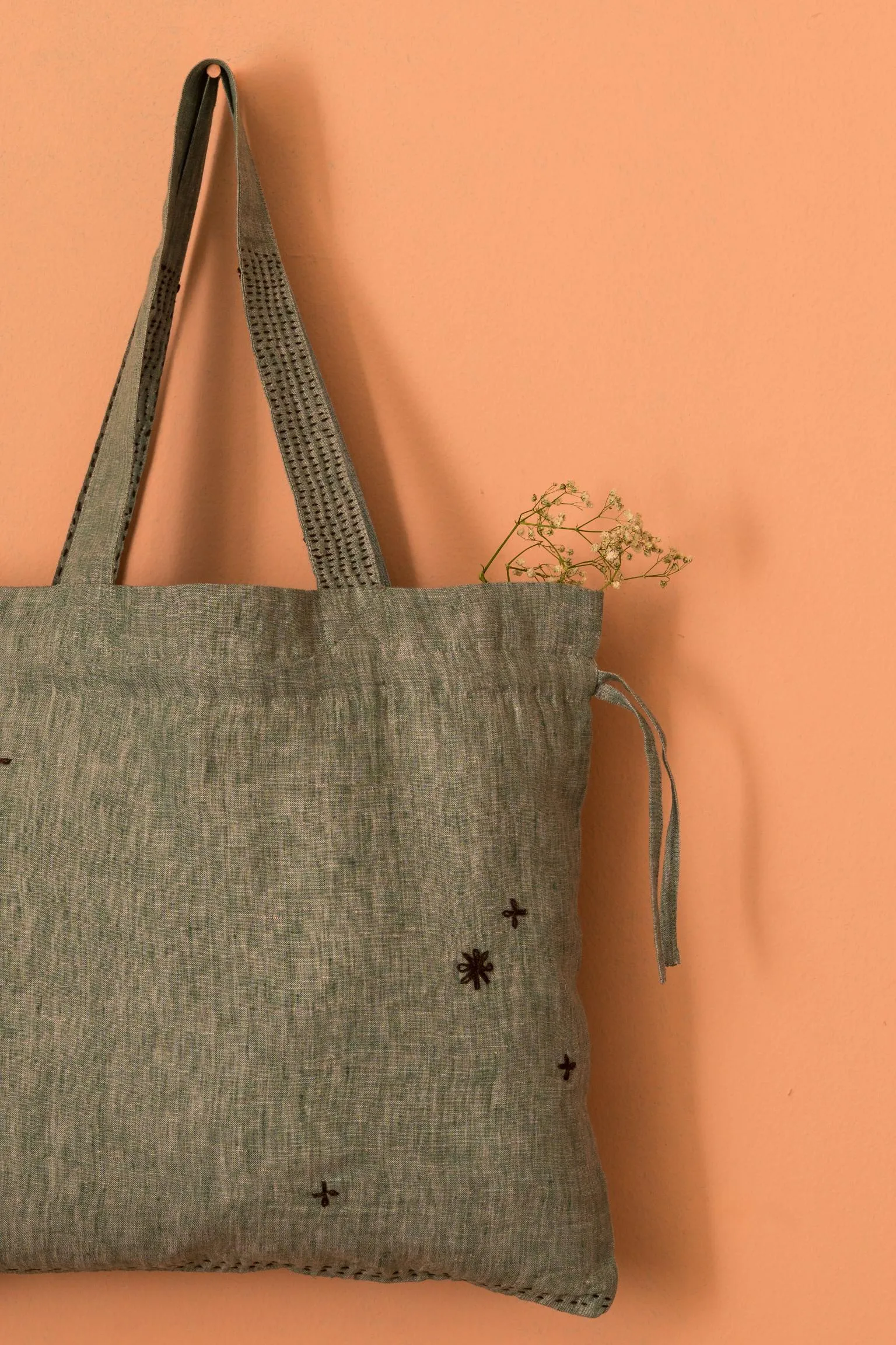 Linen Affair Drawstring Bag