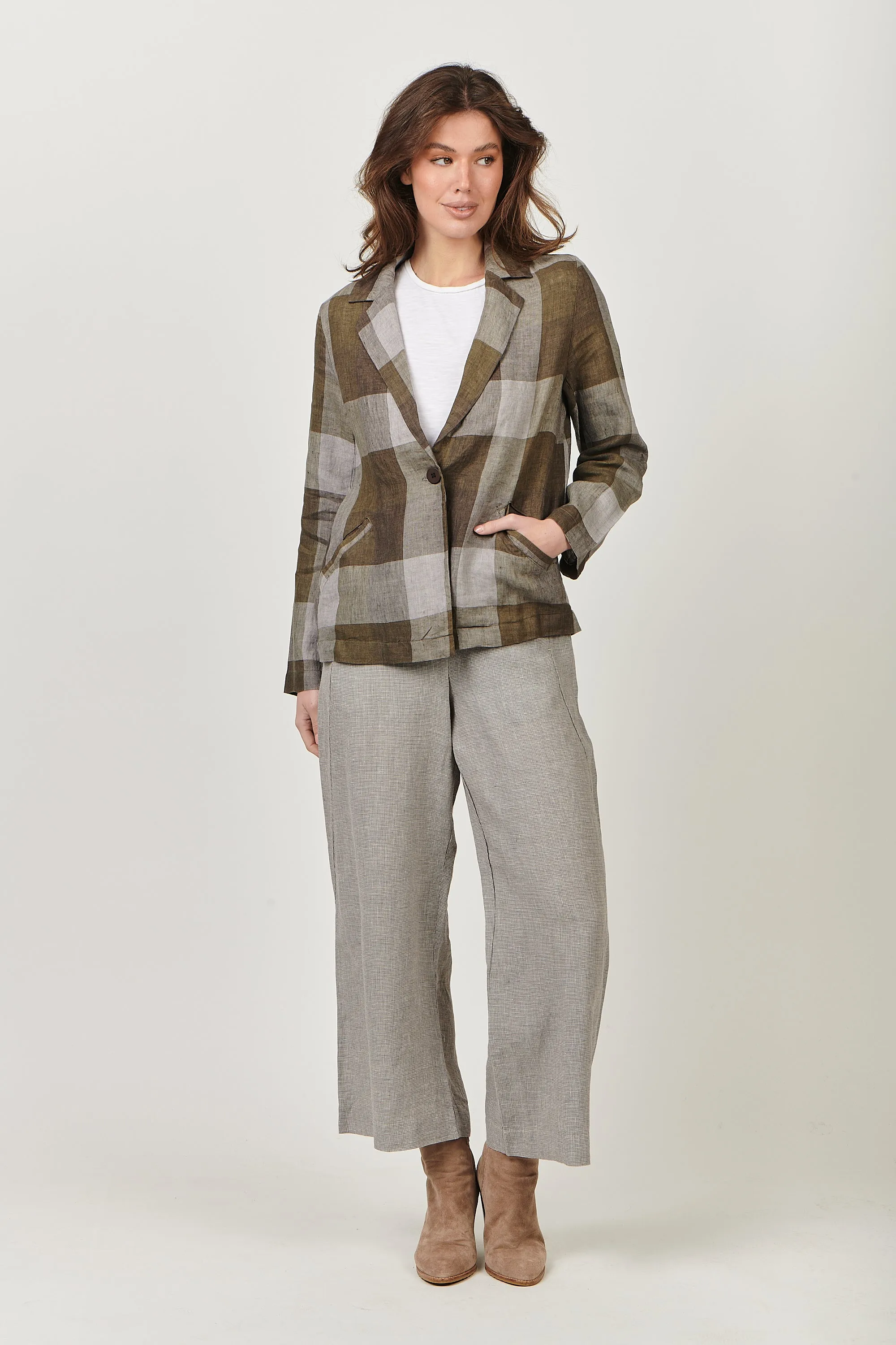 Linen Jacket GA500 Breen Plaid