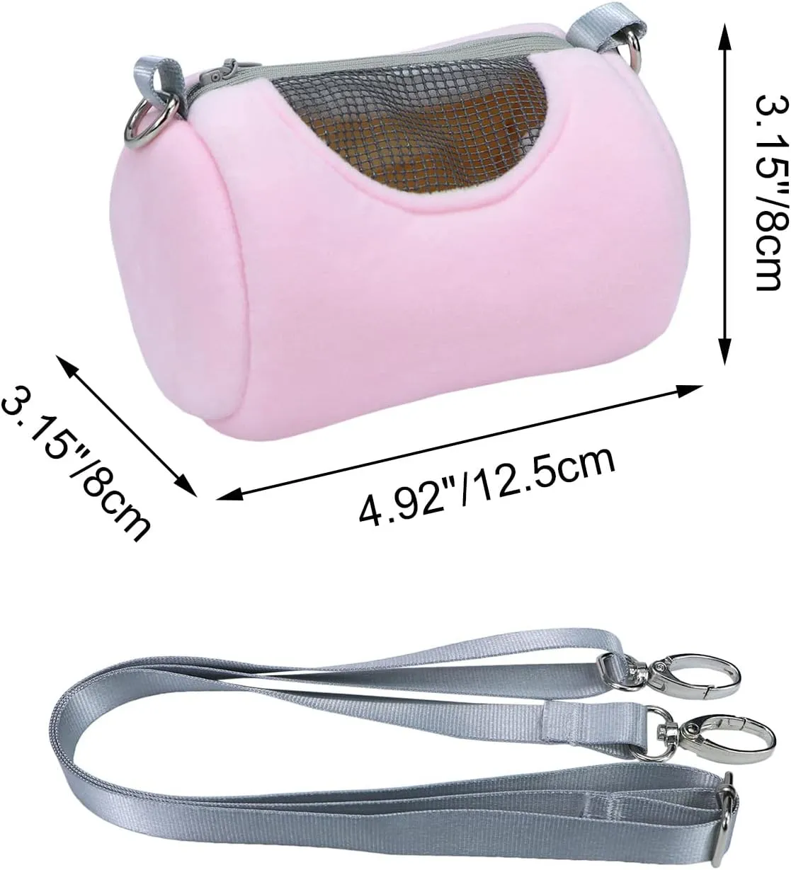 Litewoo Hamster Travel Carrier Portable Outgoing Breathable with Adjustable Shoulder Strap Pet Carrying Bag for Sugar Glider Hamster Rat Chipmunk