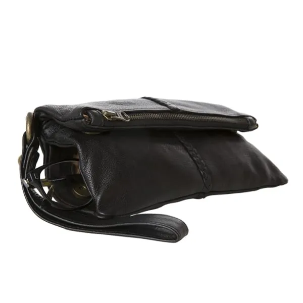 Luna Soft Leather Clutch | Black