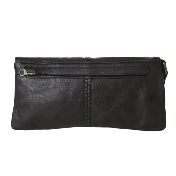 Luna Soft Leather Clutch | Black