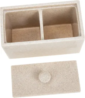 Luxshiny Cotton Swabs Holder Compartment Storage Box for Cotton Pads Detachable Divider Multipurpose Cosmetics Organizer Space Saving Design for Desk and Bathroom Use