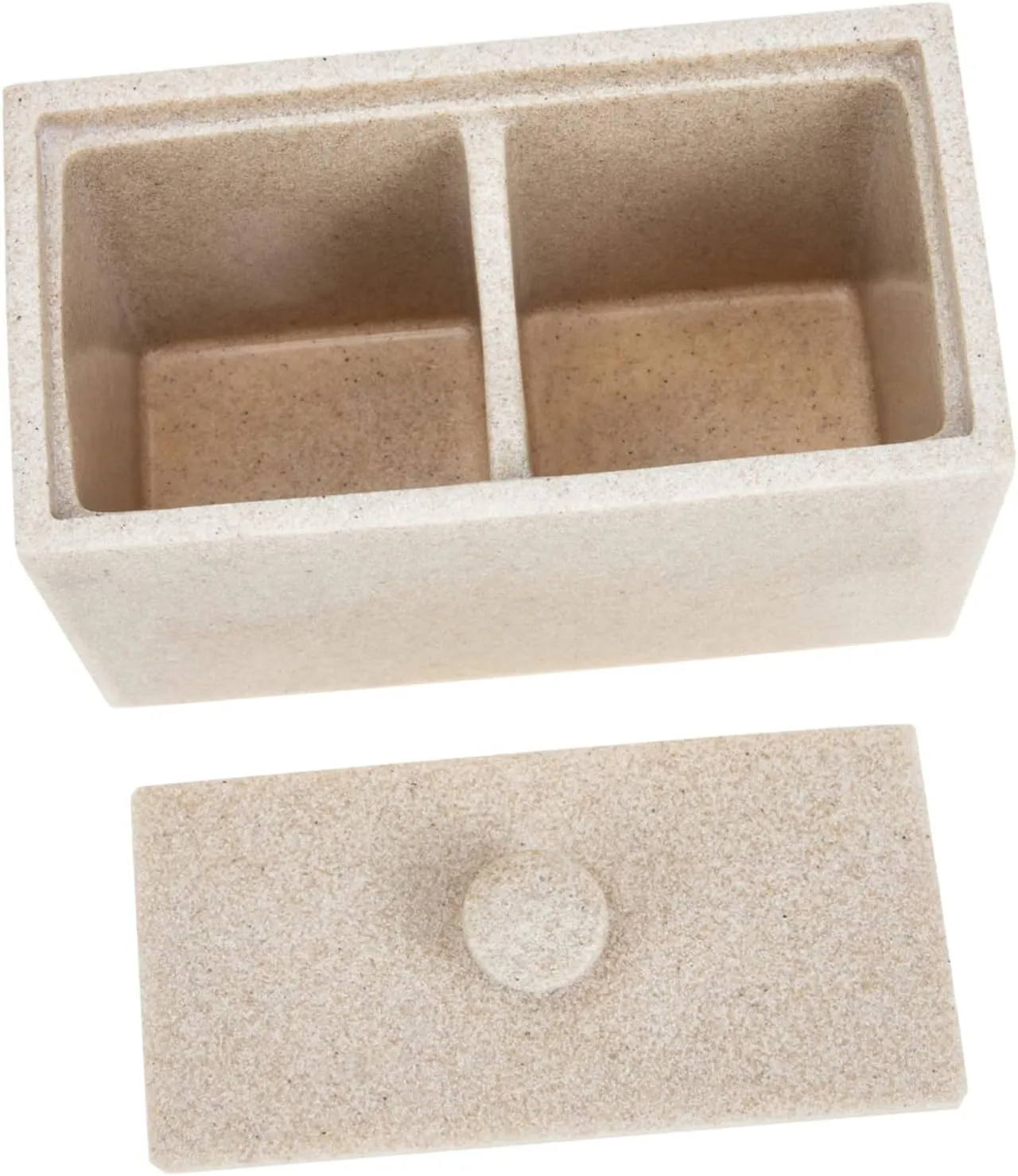 Luxshiny Cotton Swabs Holder Compartment Storage Box for Cotton Pads Detachable Divider Multipurpose Cosmetics Organizer Space Saving Design for Desk and Bathroom Use