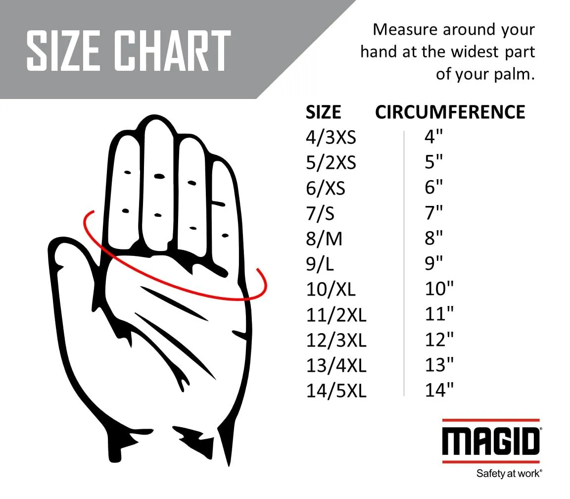 MAGID KnitMaster 13NY Nylon Glove, Knit Wrist Cuff, 9.5" Length, Large (24 Pair)