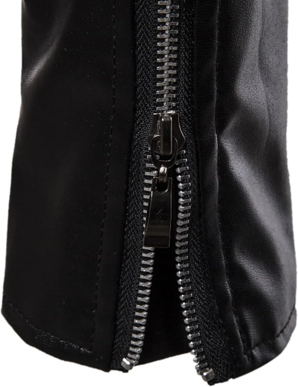 Male Motorcycle Racer Jackets Lapel Asymmetric Zip-Up Coats Casual Belted Motor Jacket All-Weather Riding