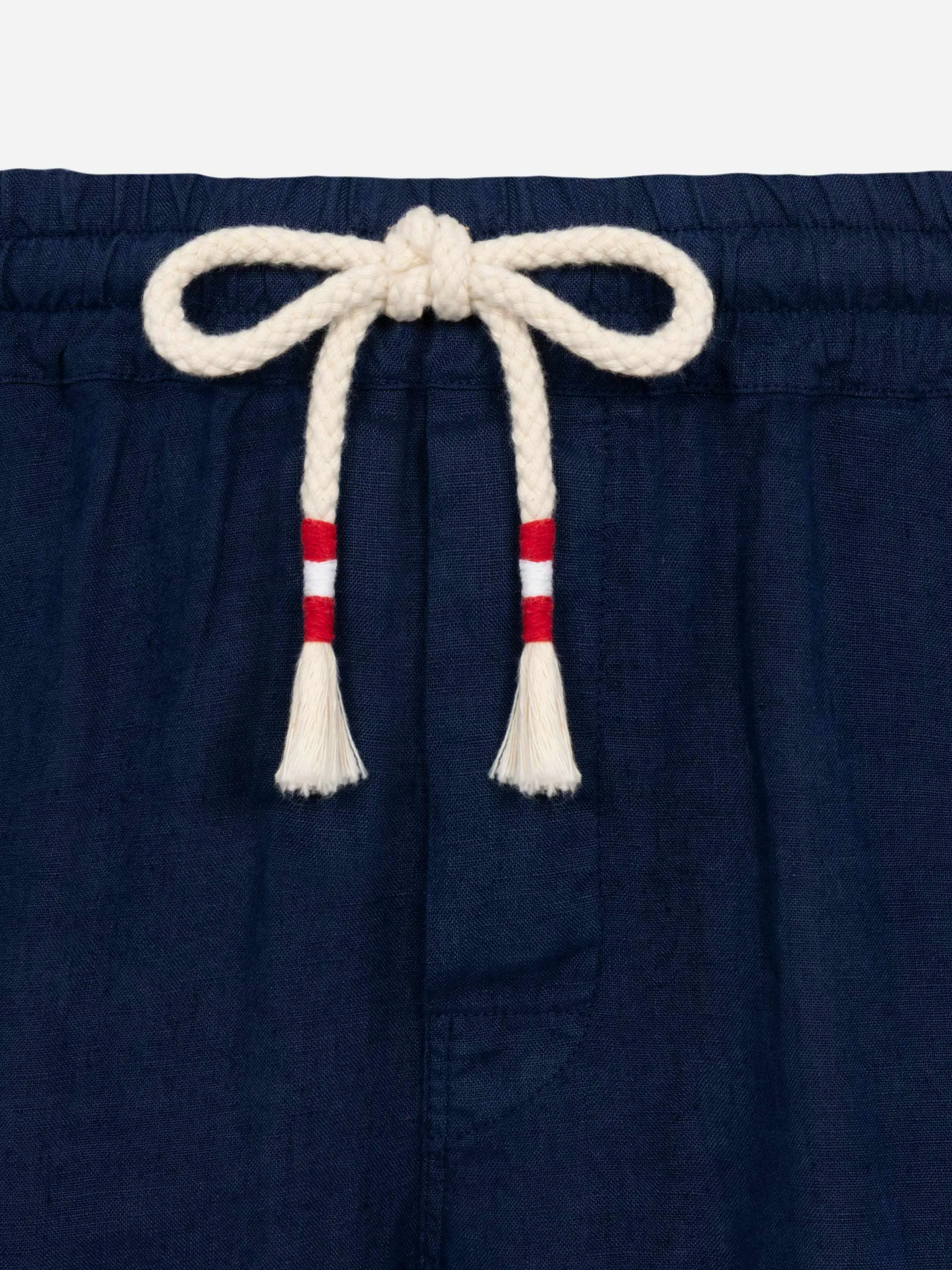 Man navy blue linen bermuda Marseille