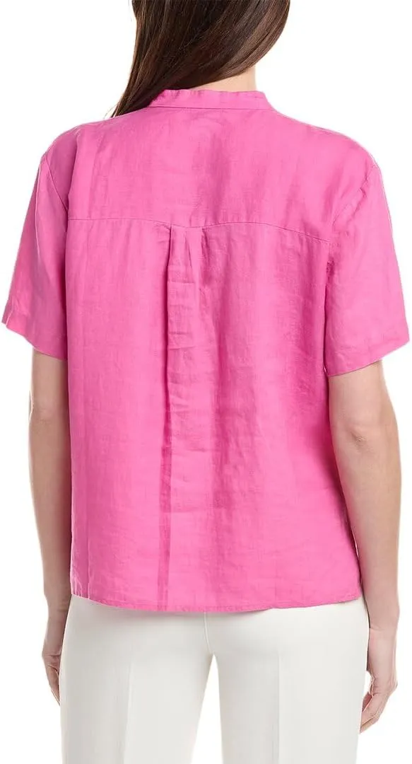 Mandarin Collar Linen Shirt